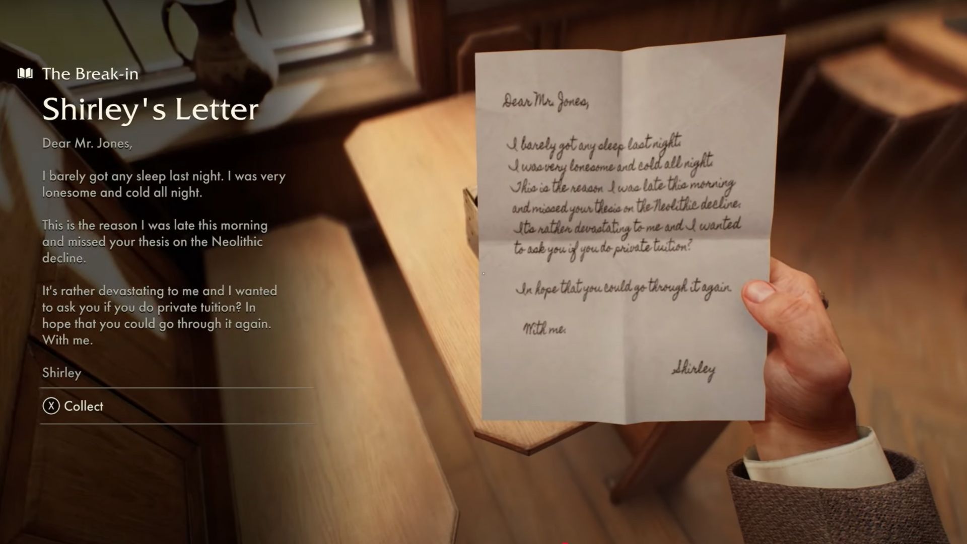 Shirley's Letter in Indiana Jones and the Great Circle.