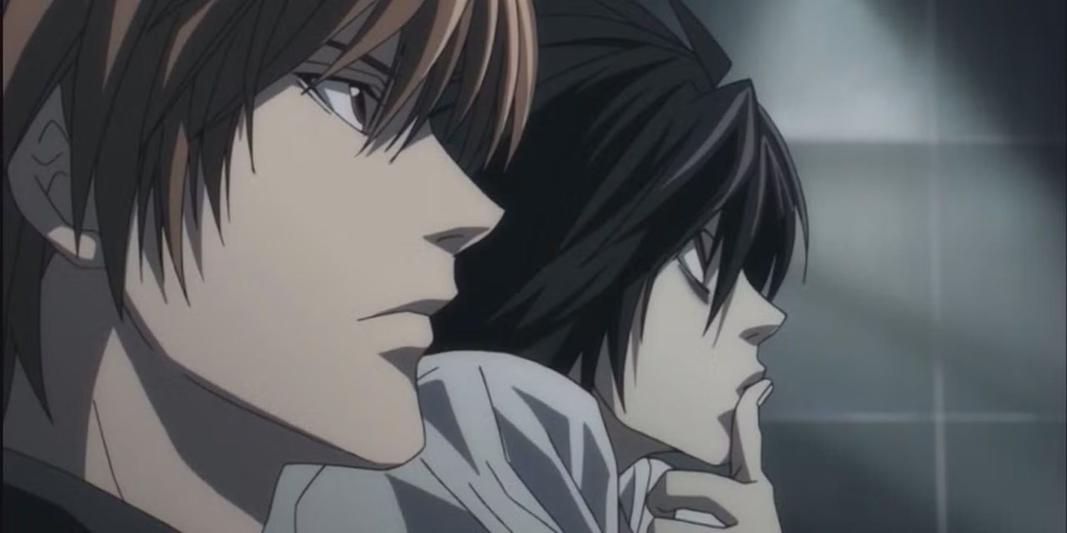 death note anime light yagami sitting next to l