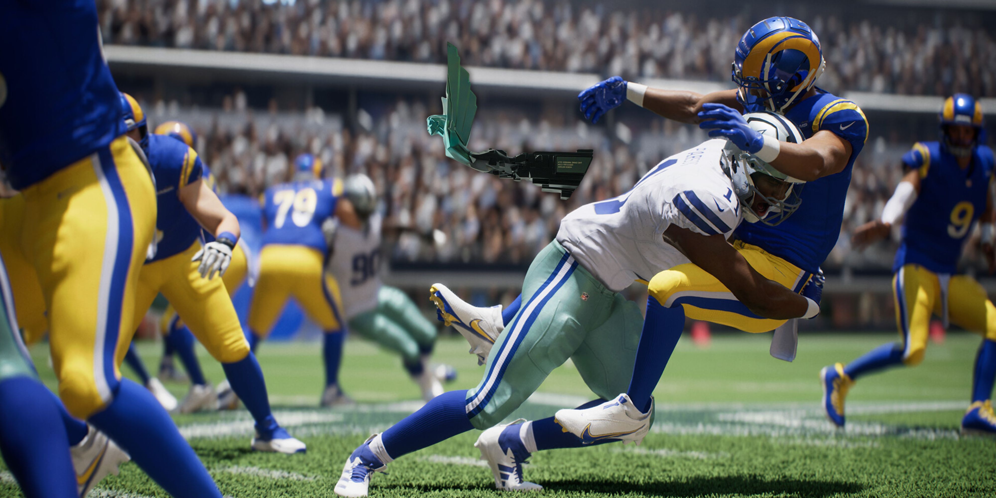 Player dropping TGA statuette in Madden