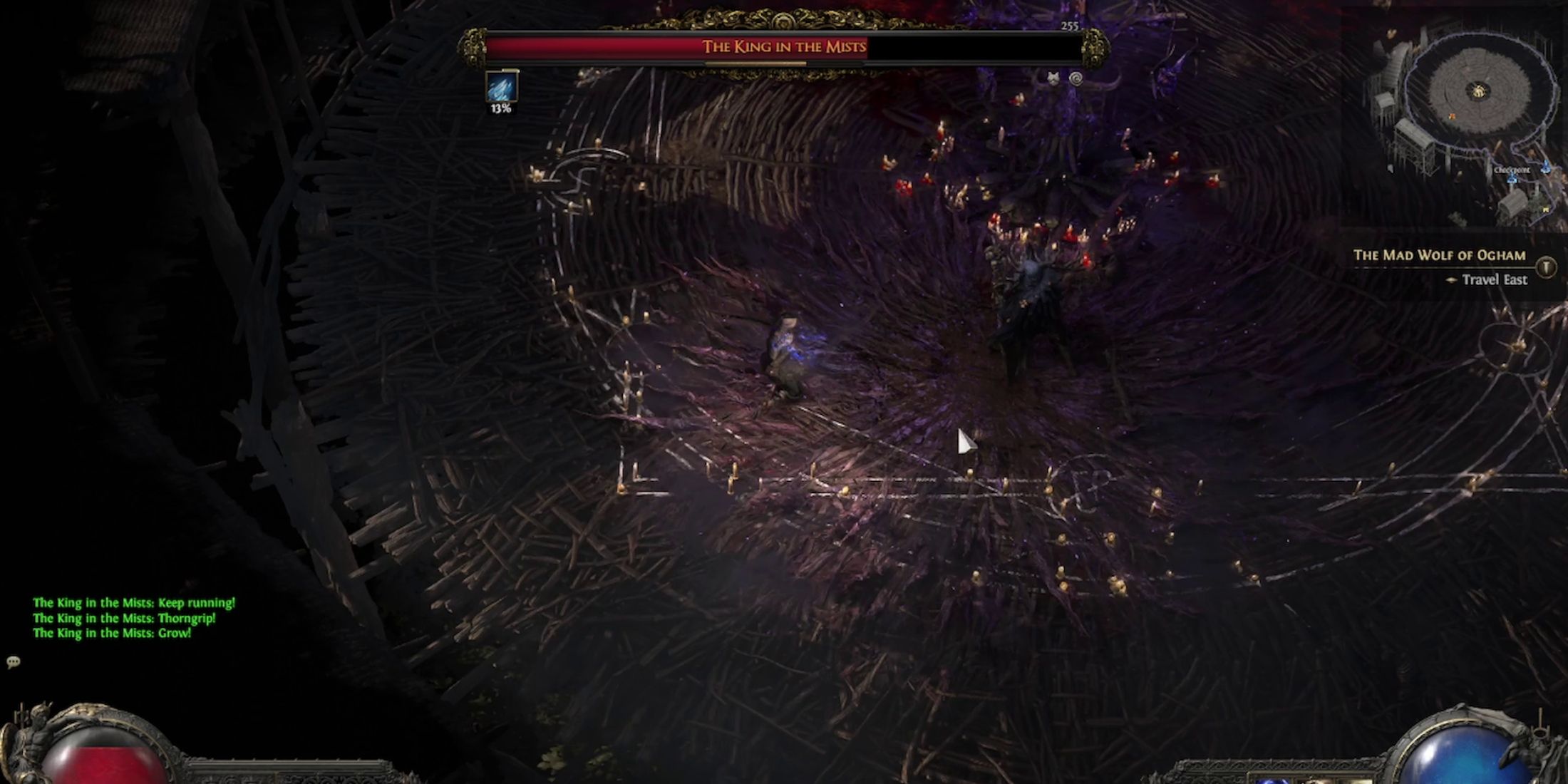 king in the mists in path of exile 2 boss fight