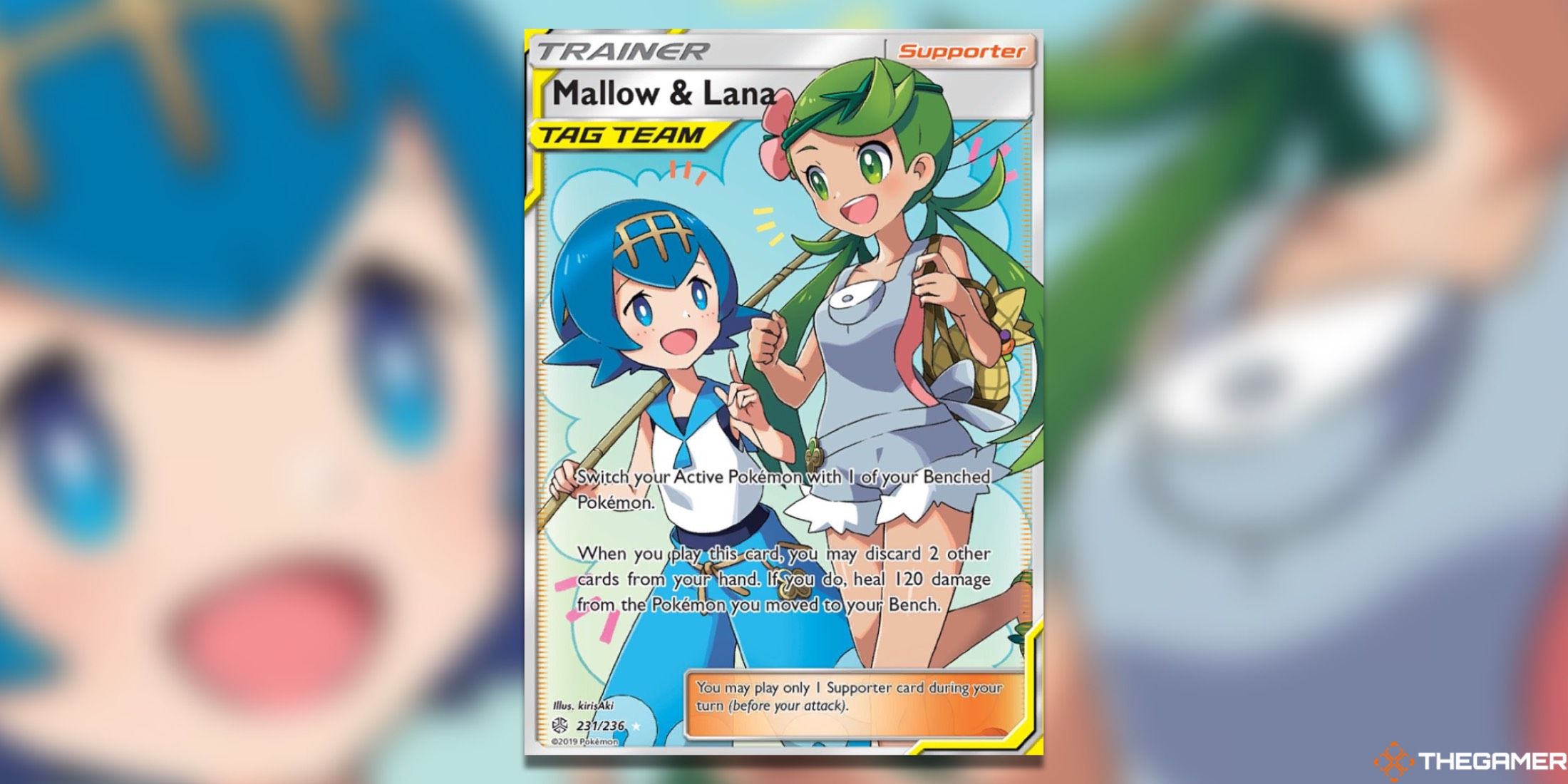 The Cosmic Eclipse Mallow & Lana from the Pokemon TCG.