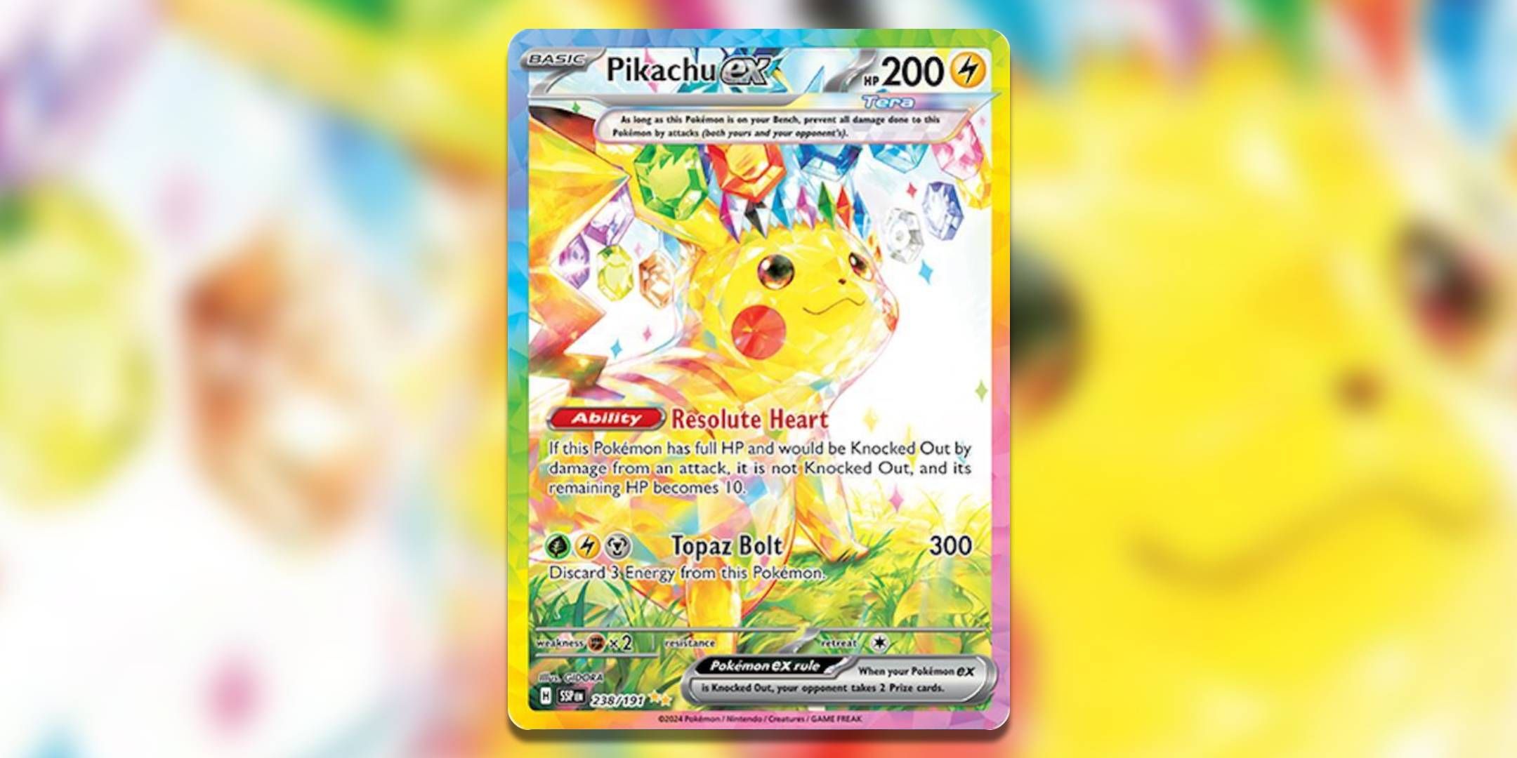 The Pokemon TCG card Pikachu ex by GIDORA.