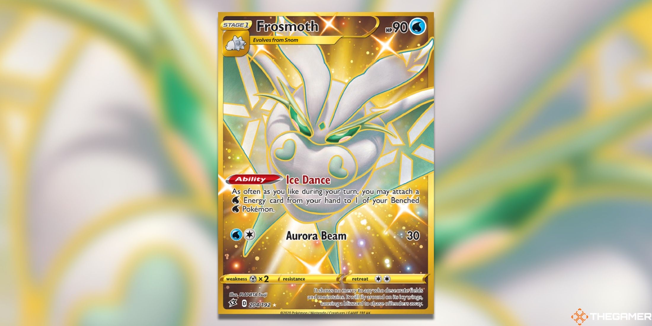 Rebel Clash's Frosmoth Secret Rare art from the Pokemon TCG.