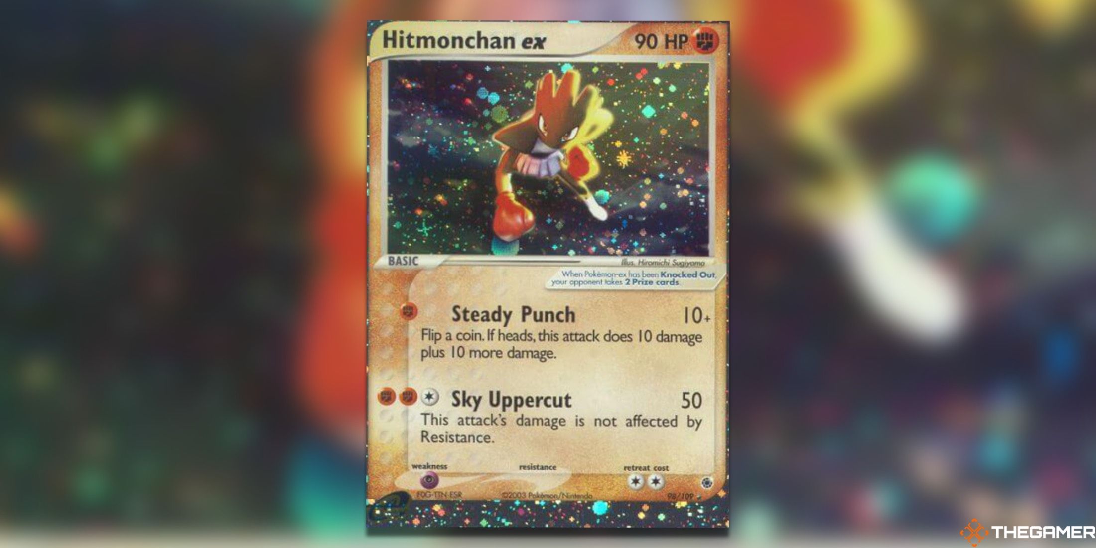 The Ruby & Sapphire Hitmonchan ex from the Pokemon TCG.