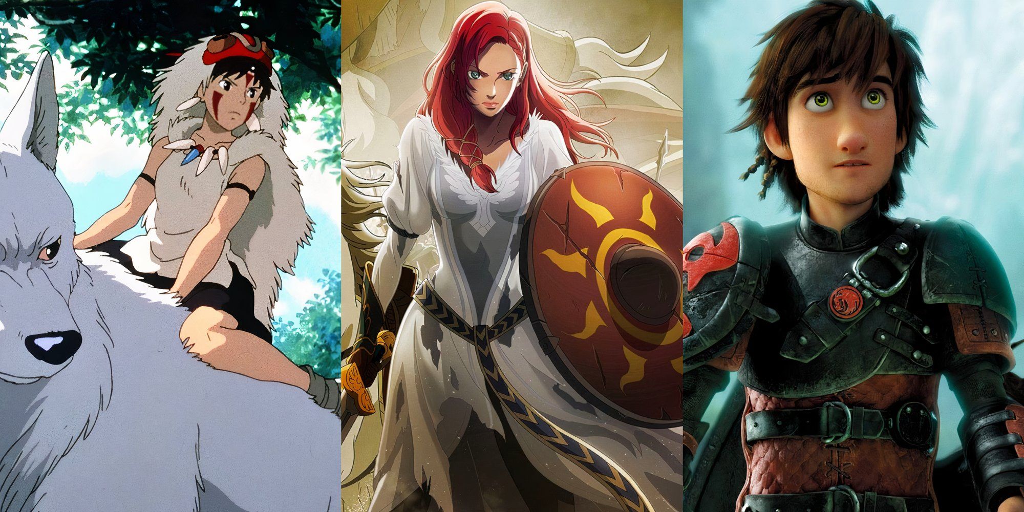 San from Princess Mononoke, Hera from The Lord of the Rings: The War of the Rohirrim, and Hiccup from How to Train Your Dragon