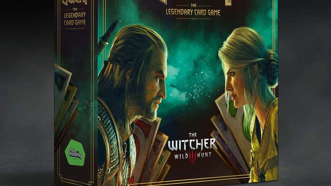 Geralt and Ciri prepare to battle with cards. 