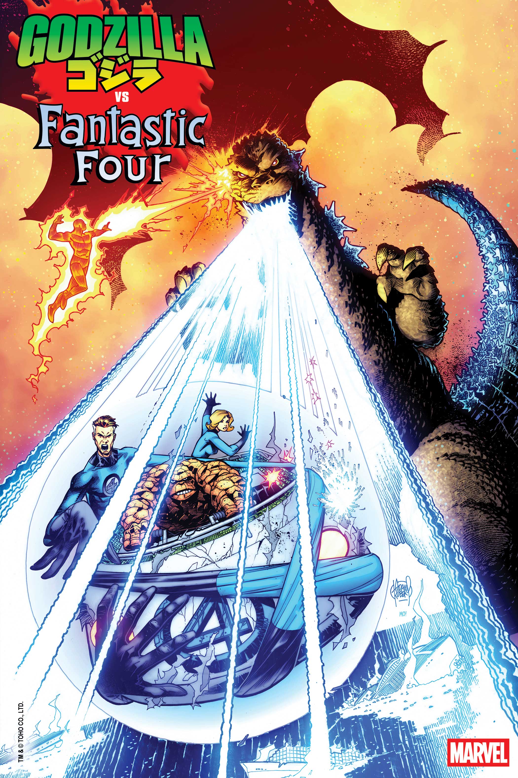 Covers for Godzilla vs. Fantastic Four #1.