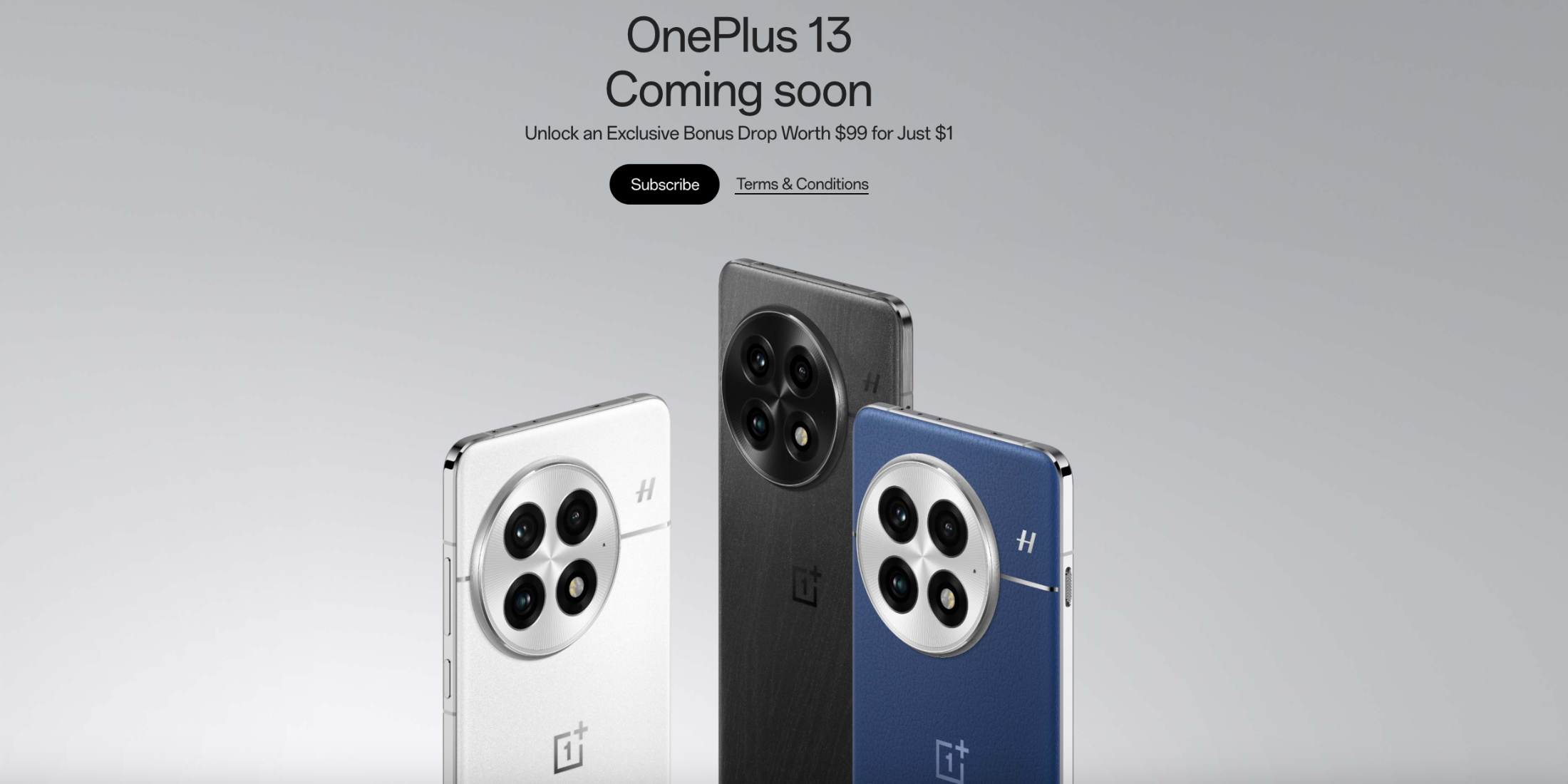 OnePlus 13 launch teased on their website.