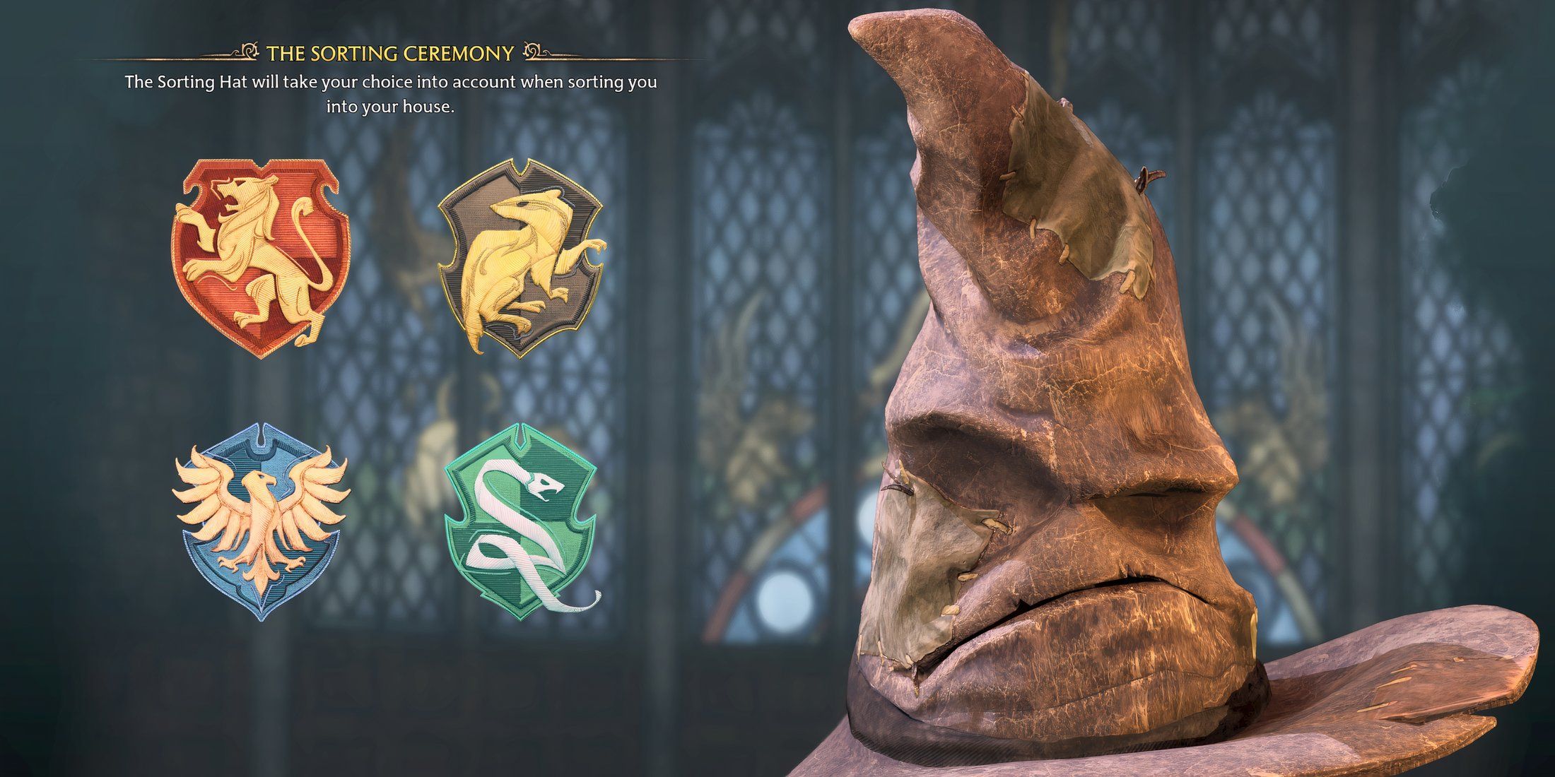 The Sorting hat in Hogwarts Legacy