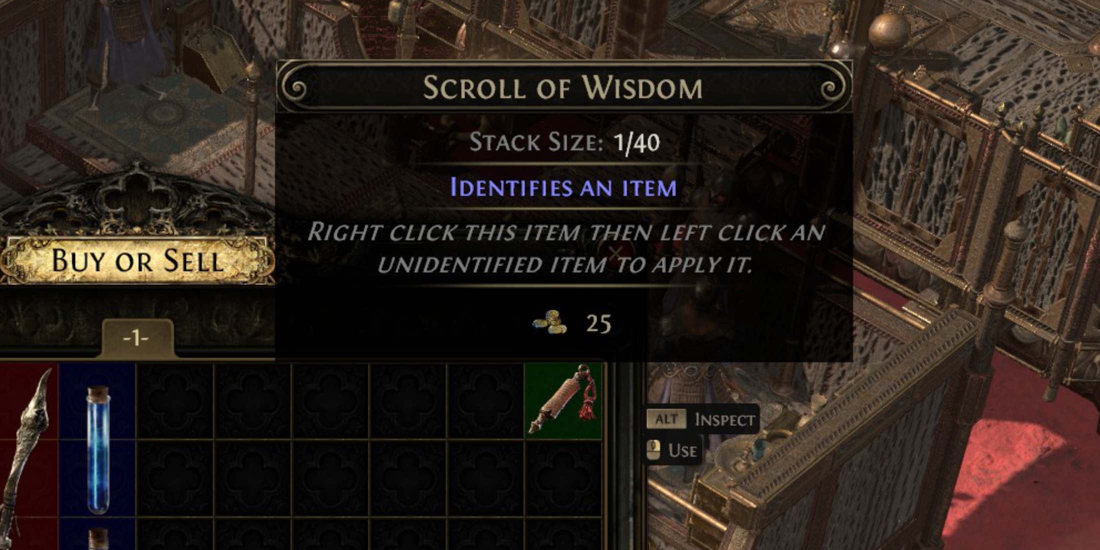 Path of Exile 2 Spend Gold Vendor First Scroll of Wisdom