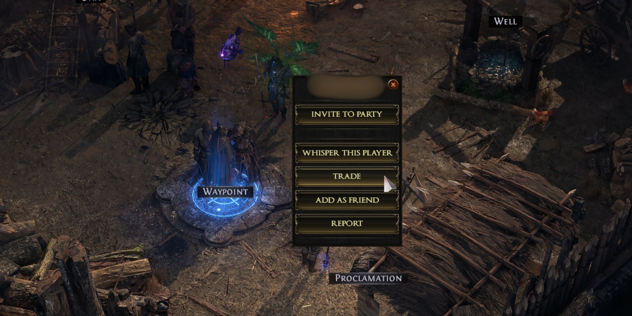 invite to trade someone in the same instance in path of exile 2