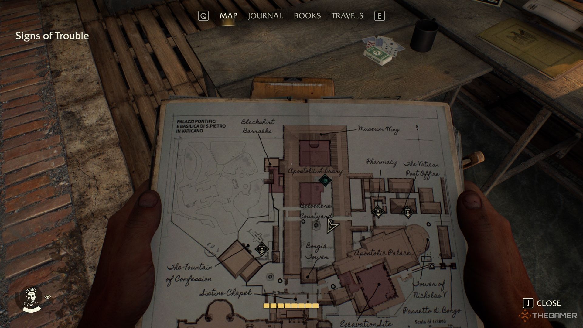 The Vatican Map showing the first Medicine Bottle location in Indiana Jones and the Great Circle.