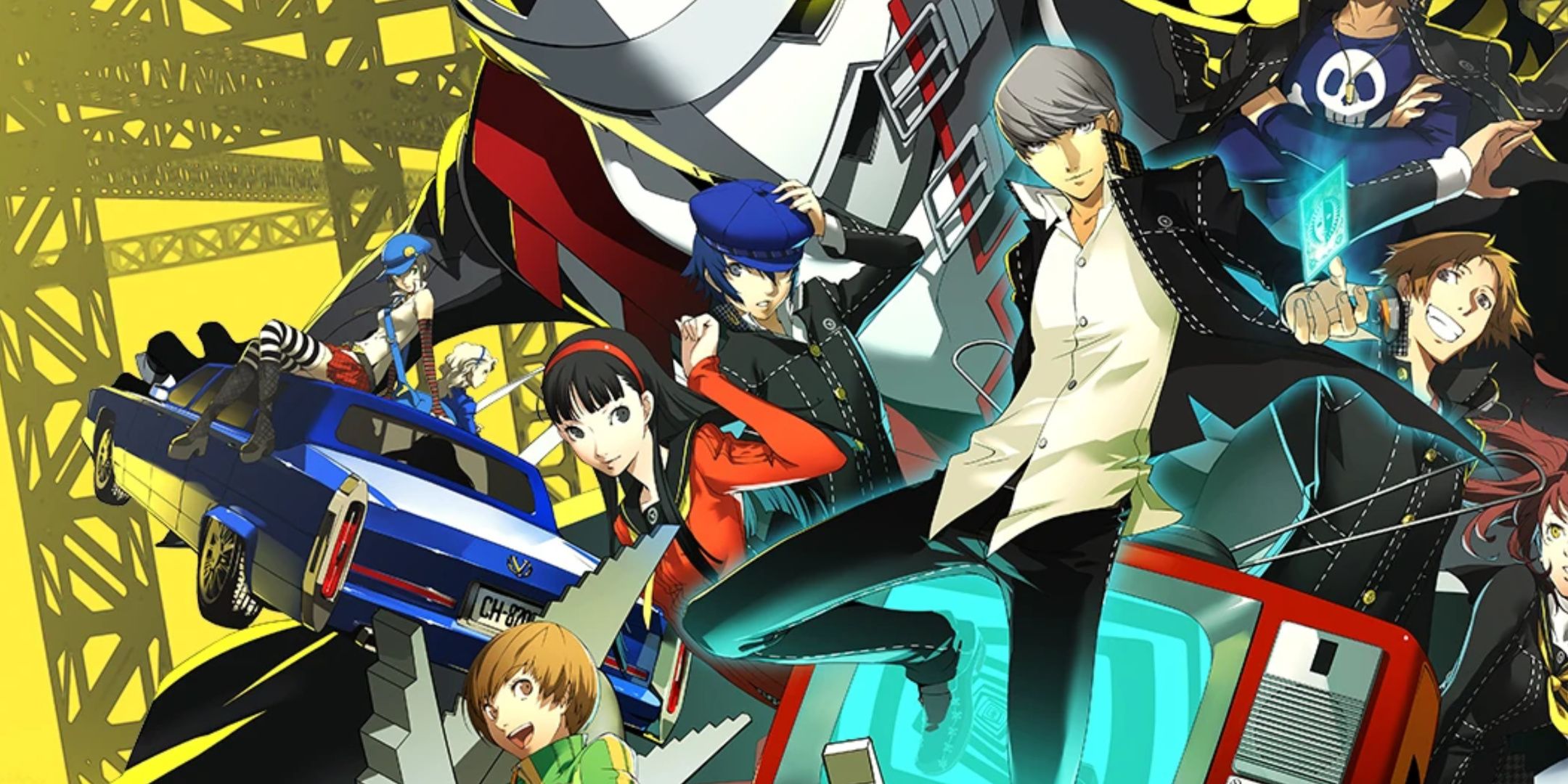 Persona 4 Golden Cover Art featuring the main character and several social links.