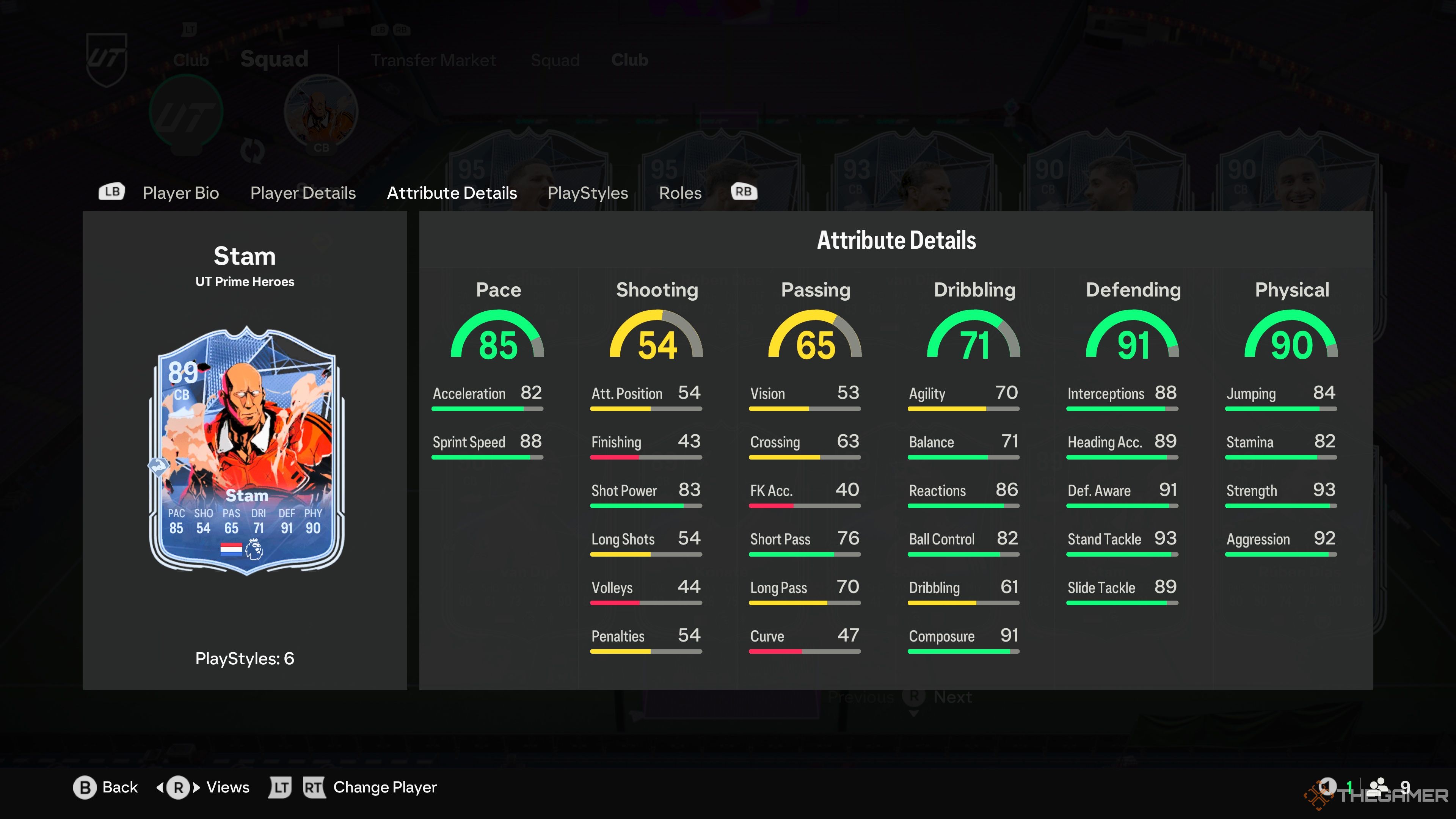 Jaap Stam's attributes in EA Sports FC 25.