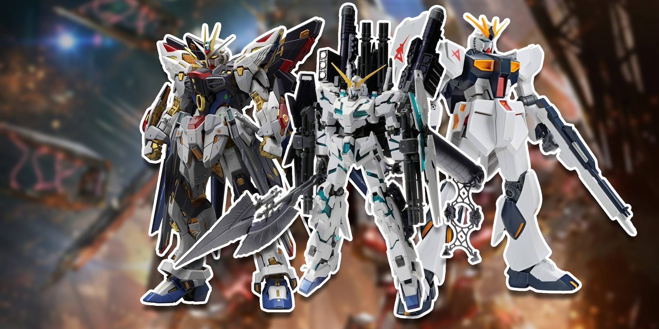 Three differnet Gundpla grades of the best Gundams around.