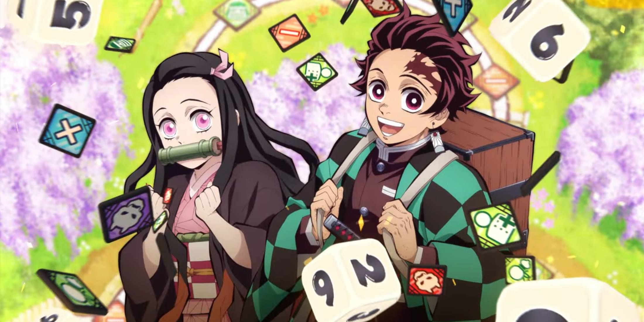 Nezuko and Tanjiro from a Demon Slayer- Sweep the Board trailer