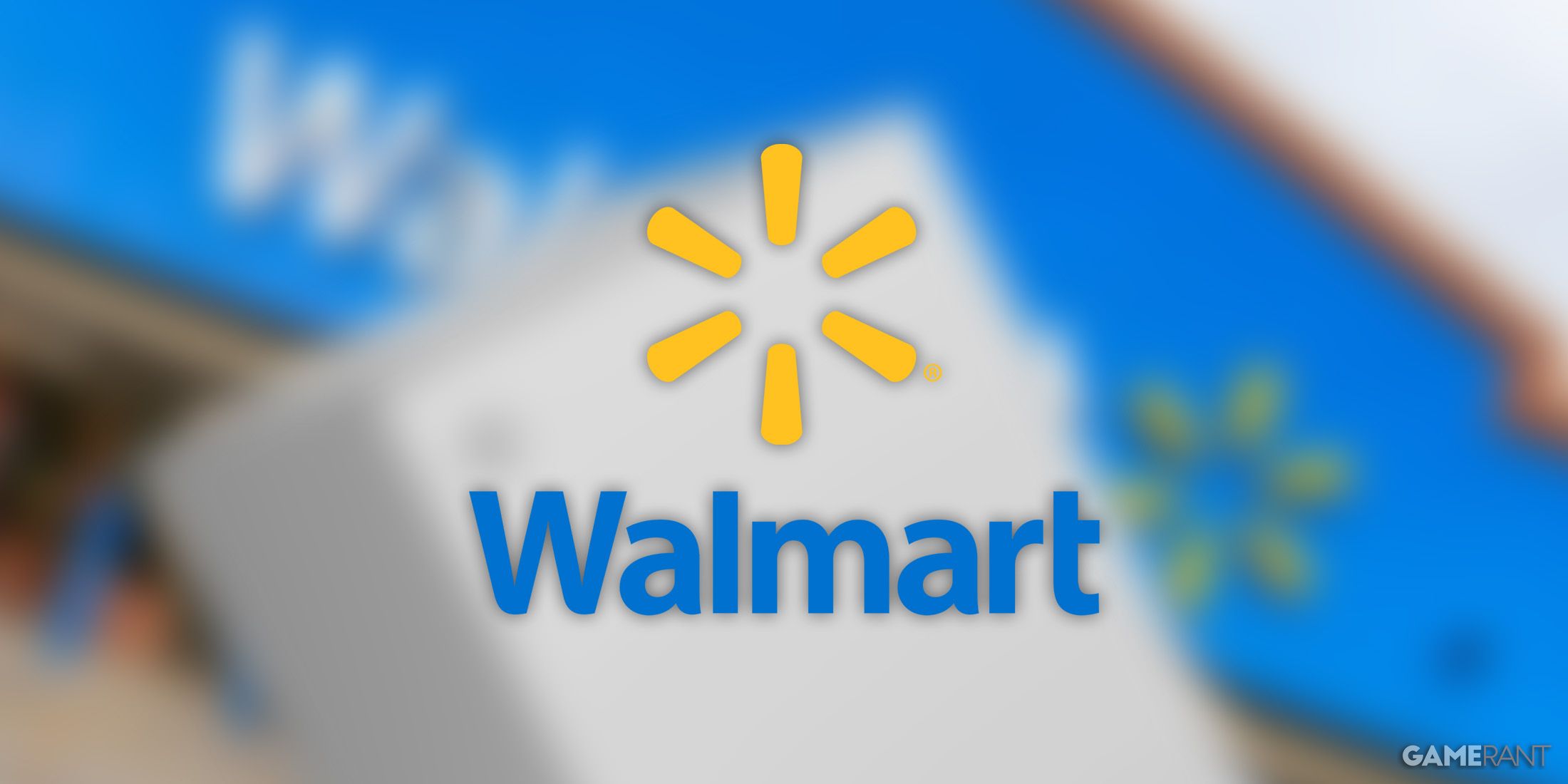 walmart logo over blurry xbox