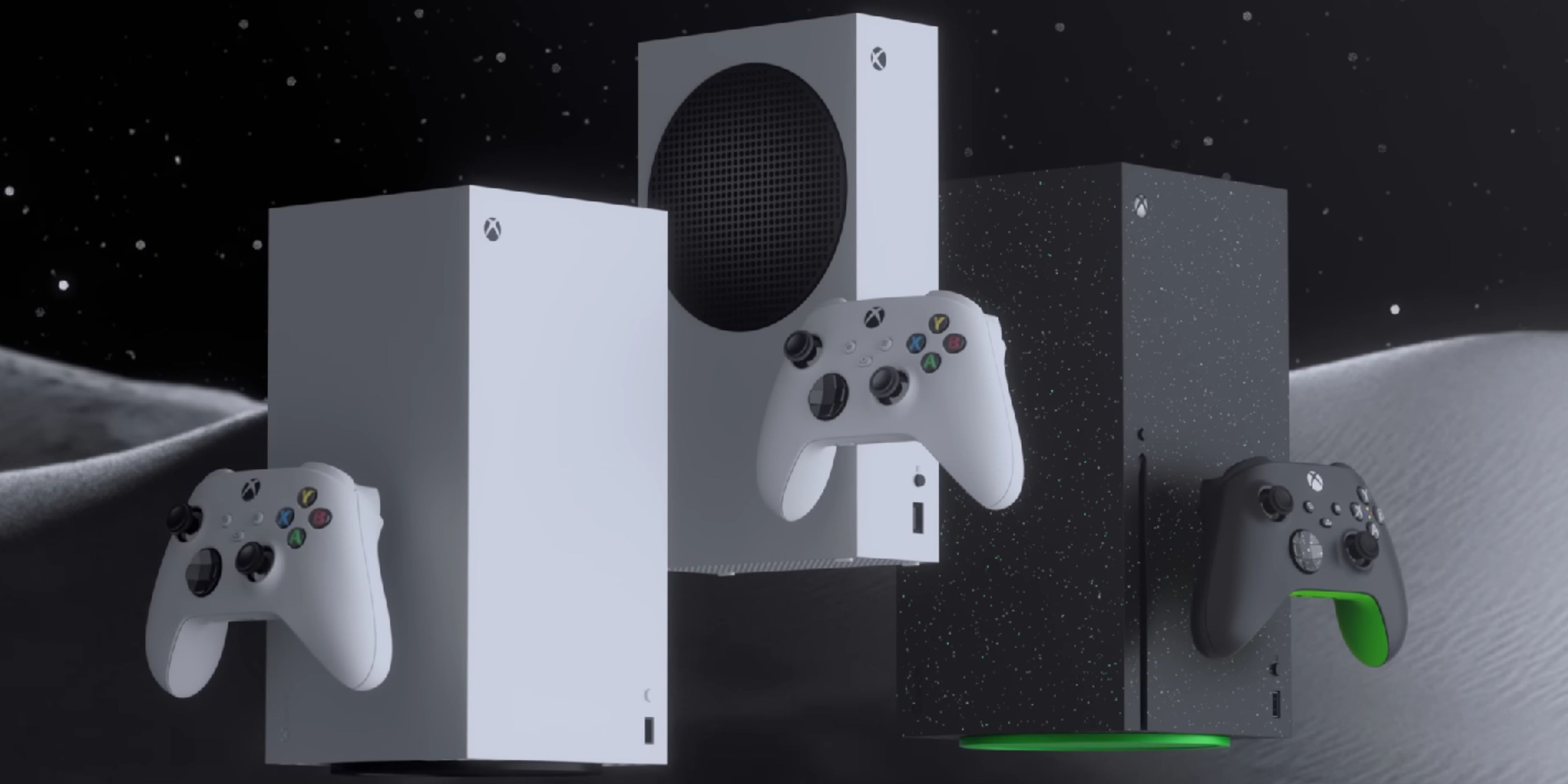 white series x, series s, and galaxy black xbox series x