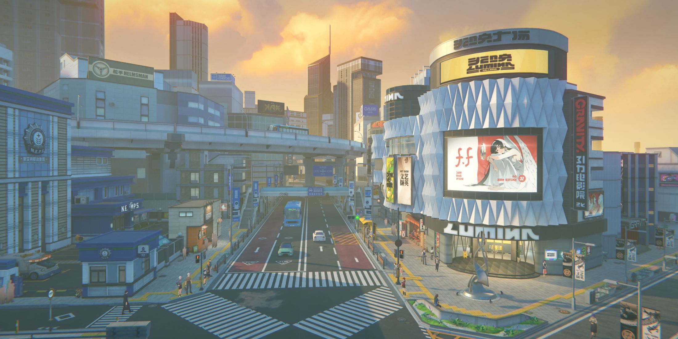 An image of Lumina Square from Zenless Zone Zero