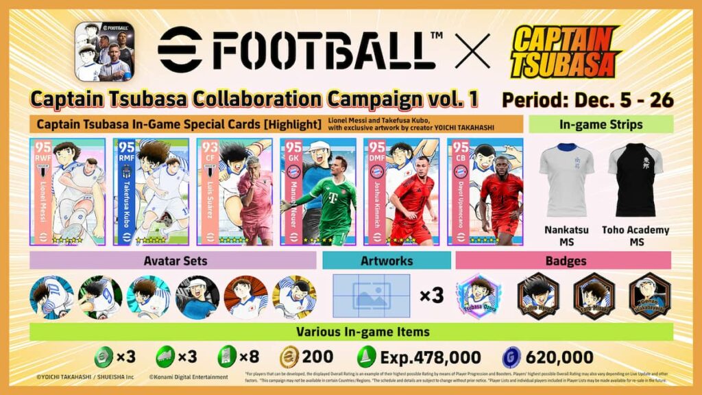 eFootball 2025 Captain Tsubasa campaign