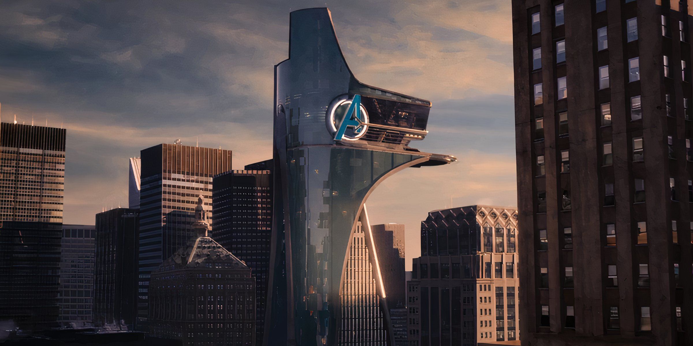 The Avengers Tower In New York City In Marvel's Avengers: Age Of Ultron Movie.