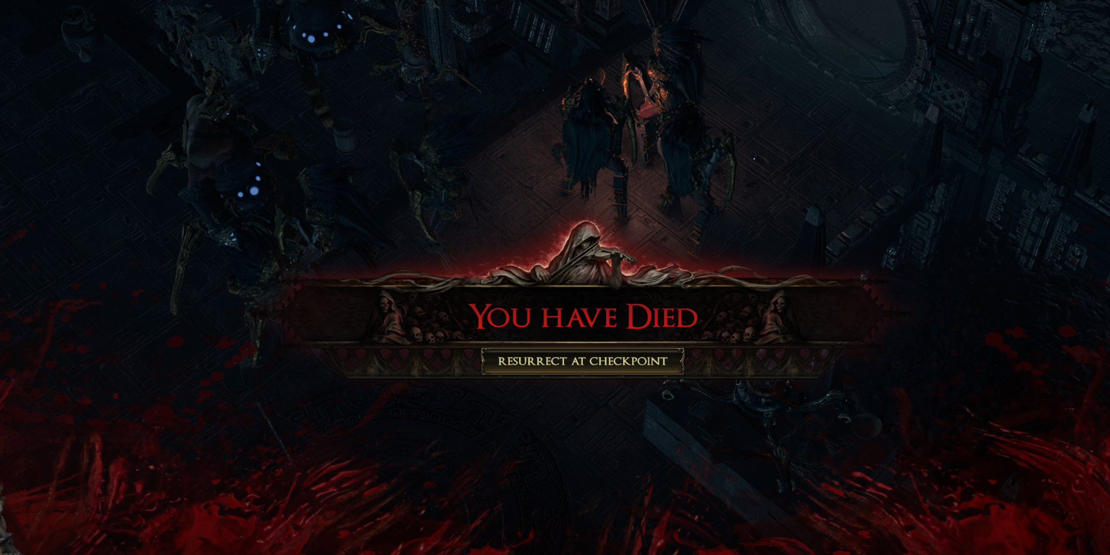 Path of Exile 2 Death Penalty You Died Screen Game Over PoE 2 Dying