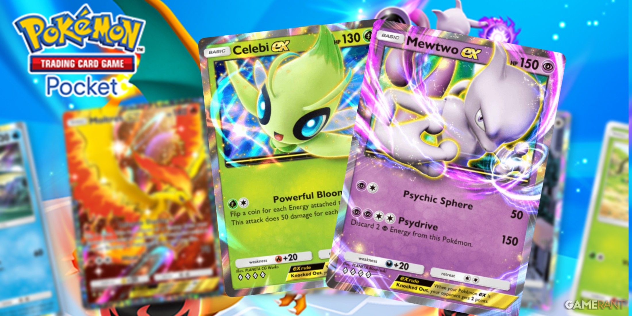 Pokemon TCG Pocket Celebi and Mewtwo ex cards