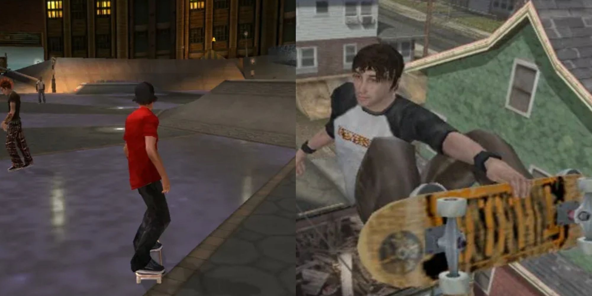 Tony Hawk's American Wasteland on the left and Tony Hawk's Underground on the right