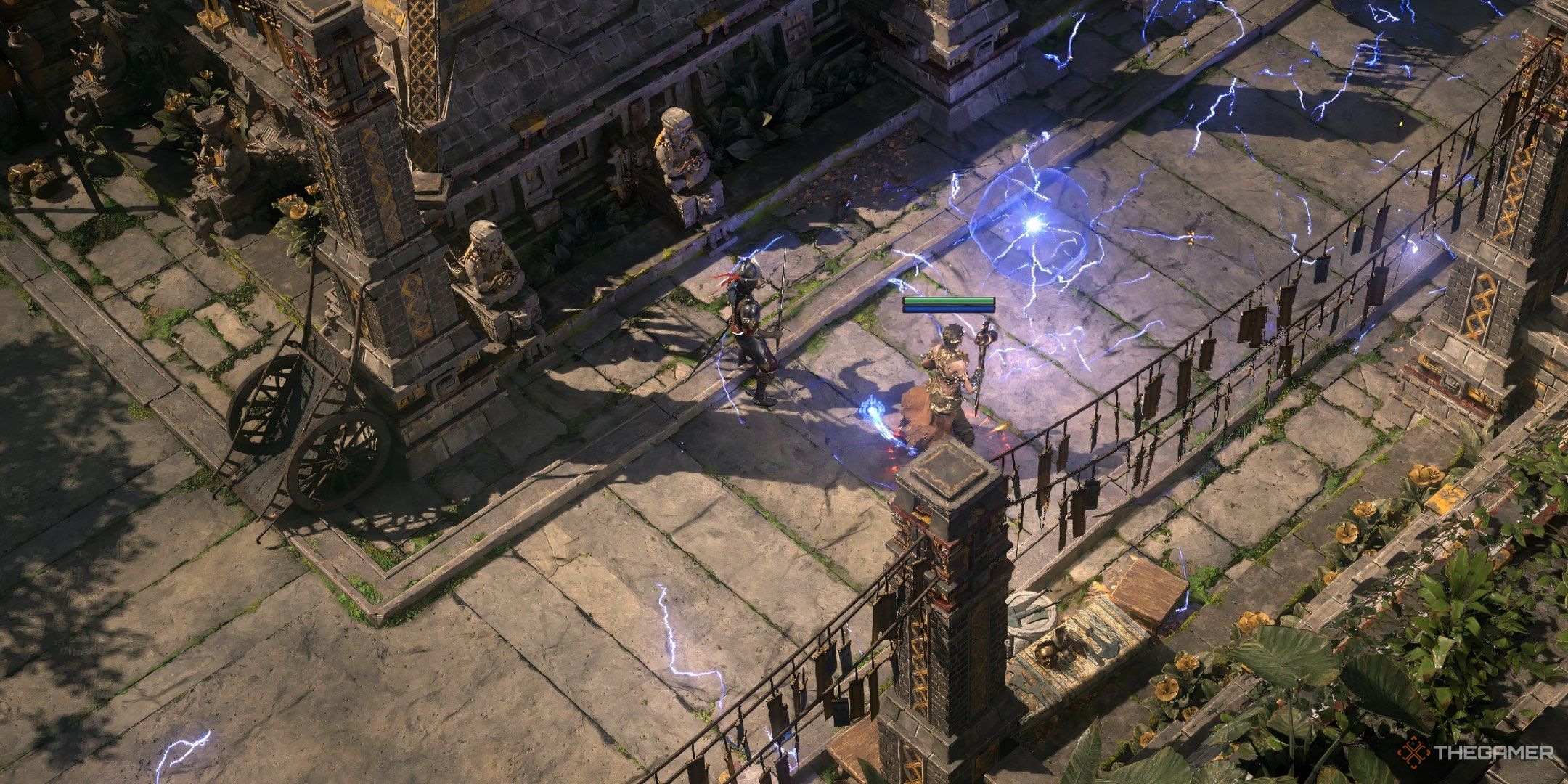 Stormweaver Sorceress using Orb of Storms and Spark in Path of Exile 2.