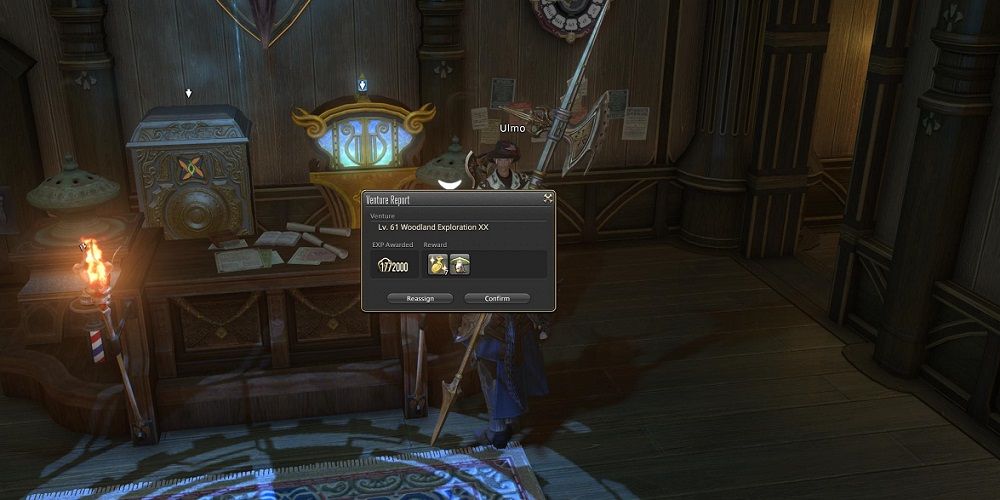 Obtaining a minion as a reward from a venture in Final Fantasy 14.