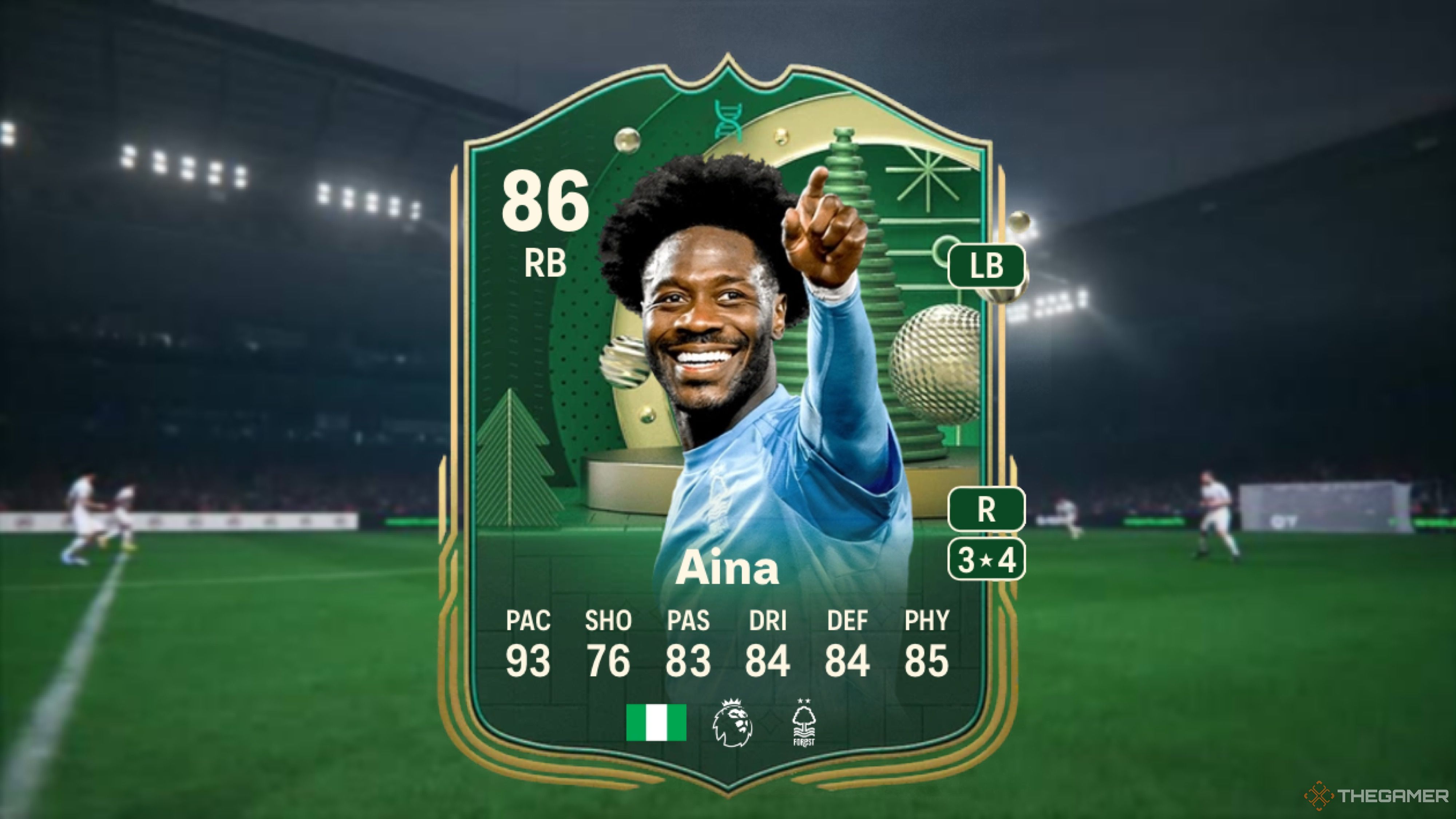 Image showing Aina card against a faded stadium background.