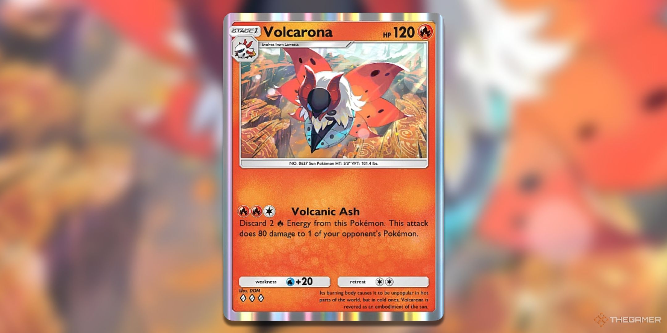 Volcarona Mythical Island Pokemon TCG Pocket Card Art.