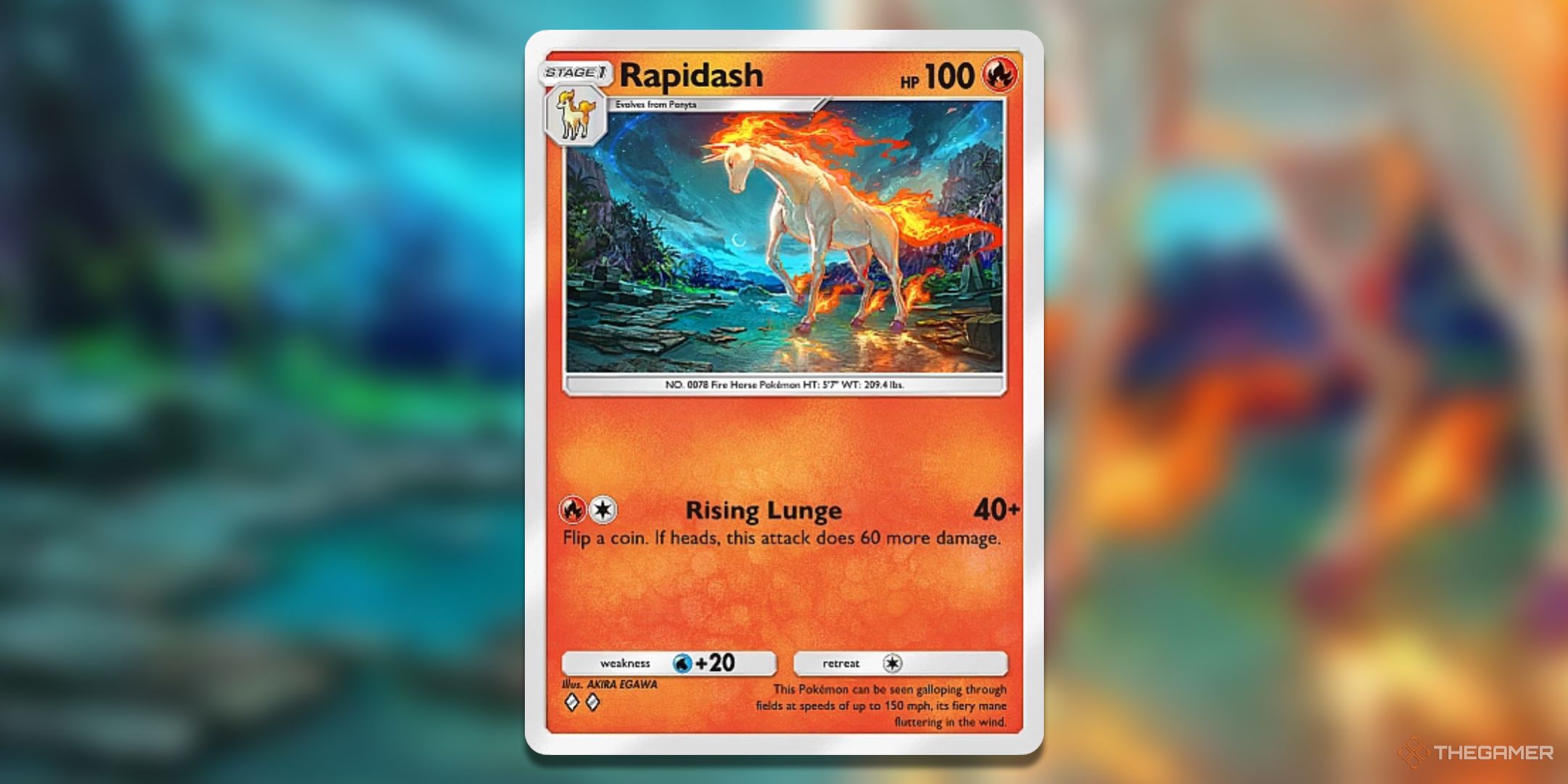 Rapidash Mythical Island Pokemon TCG Pocket Card Art.