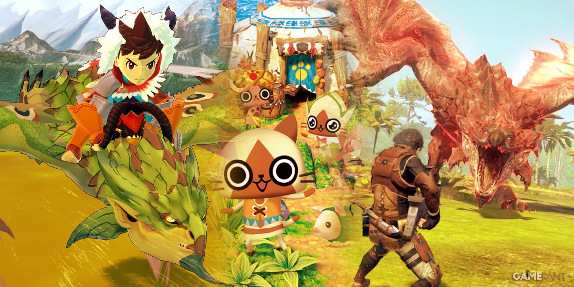 Monster Hunter Spin-Off Games Monster Hunter Riders, Monster Hunter Diary: Poka Poka Airou Village, Monster Hunter Now