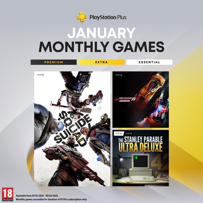 PS Plus monthly games for Jan 2025