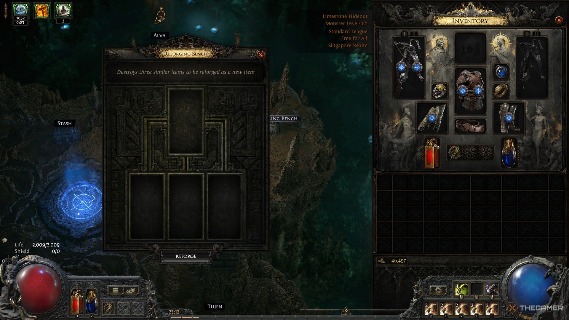 An overview of the Reforging Bench in Path of Exile 2 that lets you three-to-one different items in Path of Exile 2.