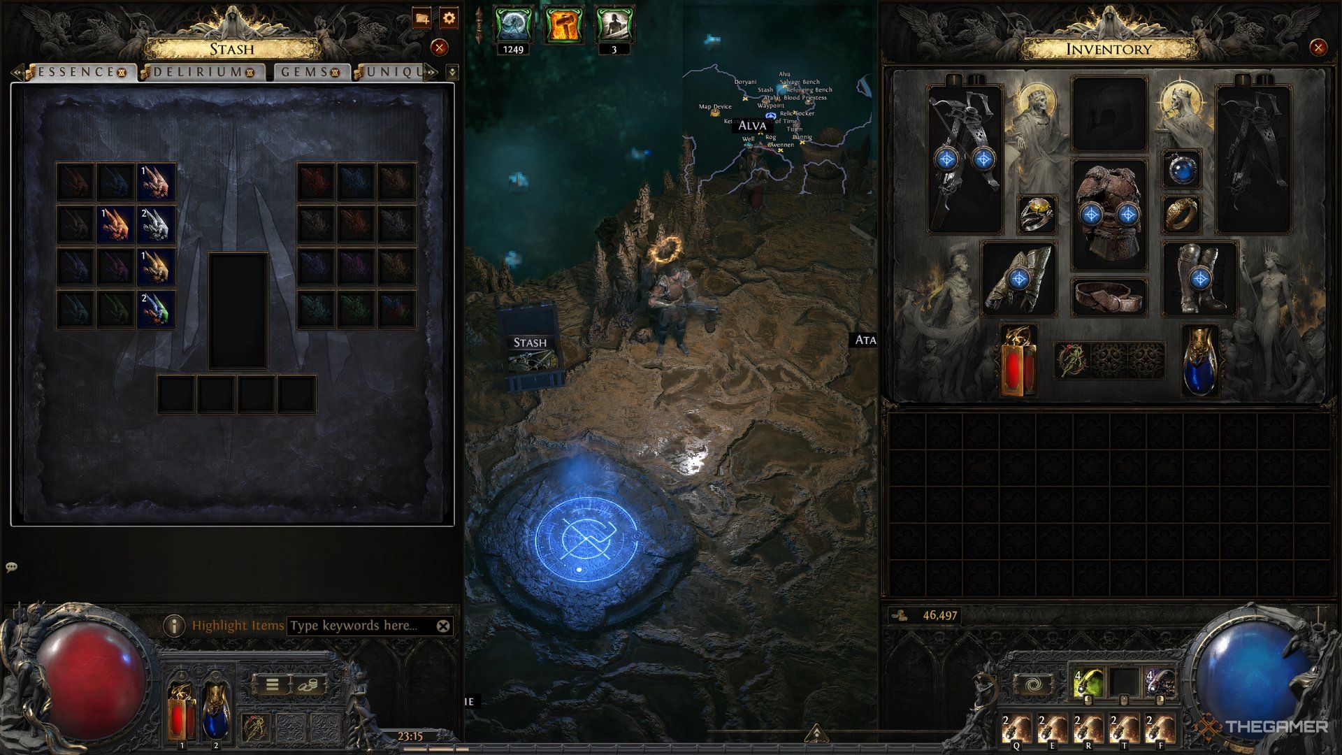 A look at the Essence tab in Path of Exile 2. You can combine three similar Essences to get a random one.