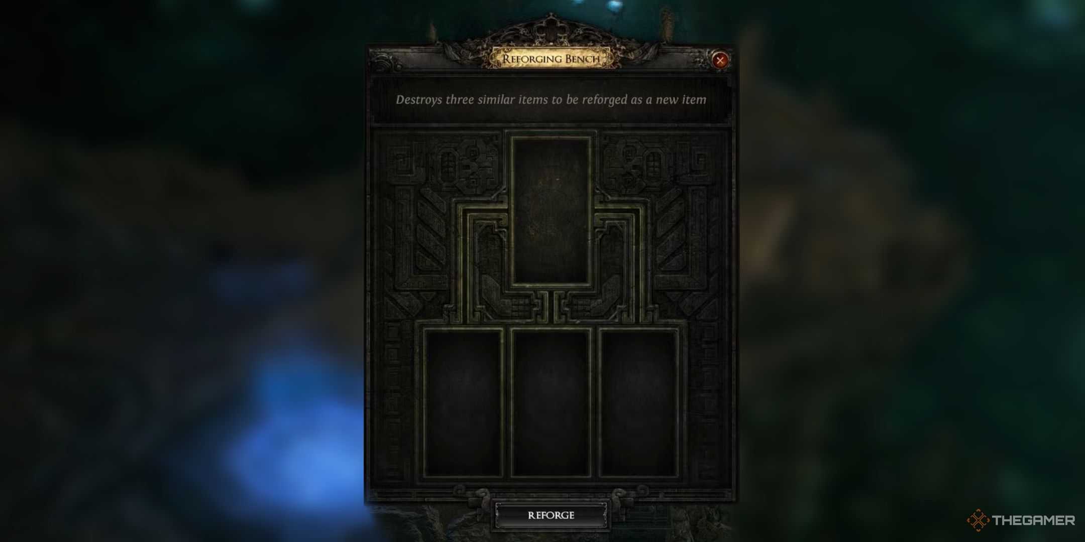 Edited screenshot of the Reforging Bench in Path Of Exile 2.