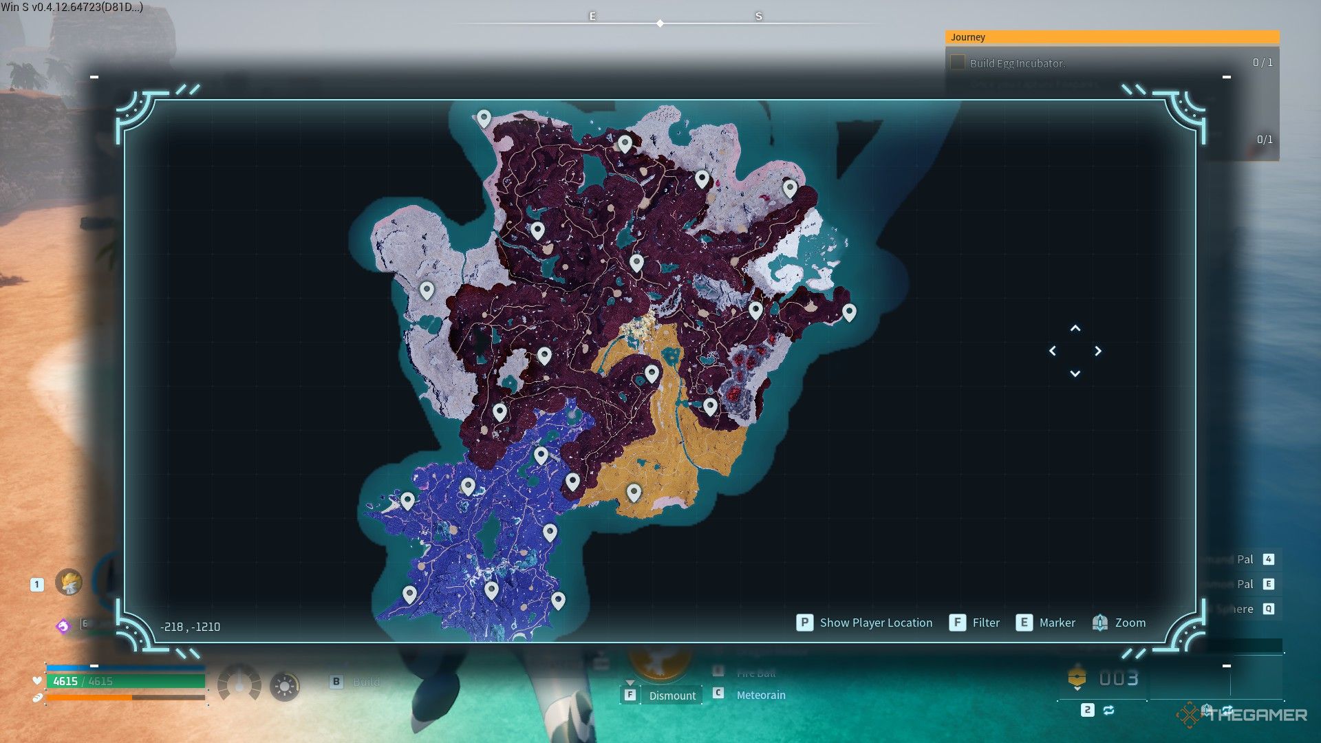 The custom markers are showing the locations of the anti aircraft misilles in Palworld.