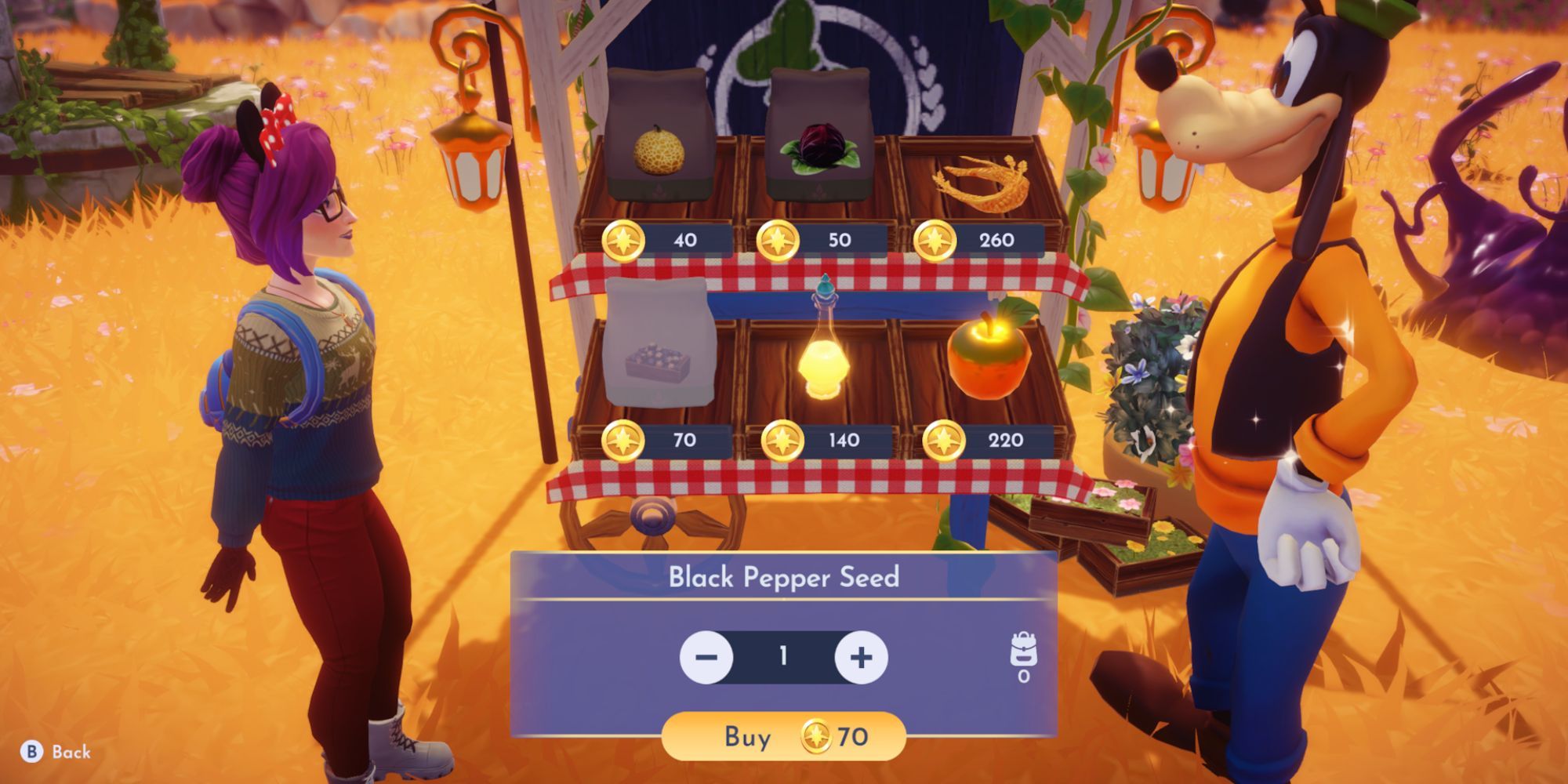 Buying Black Pepper Seeds in Disney Dreamlight Valley