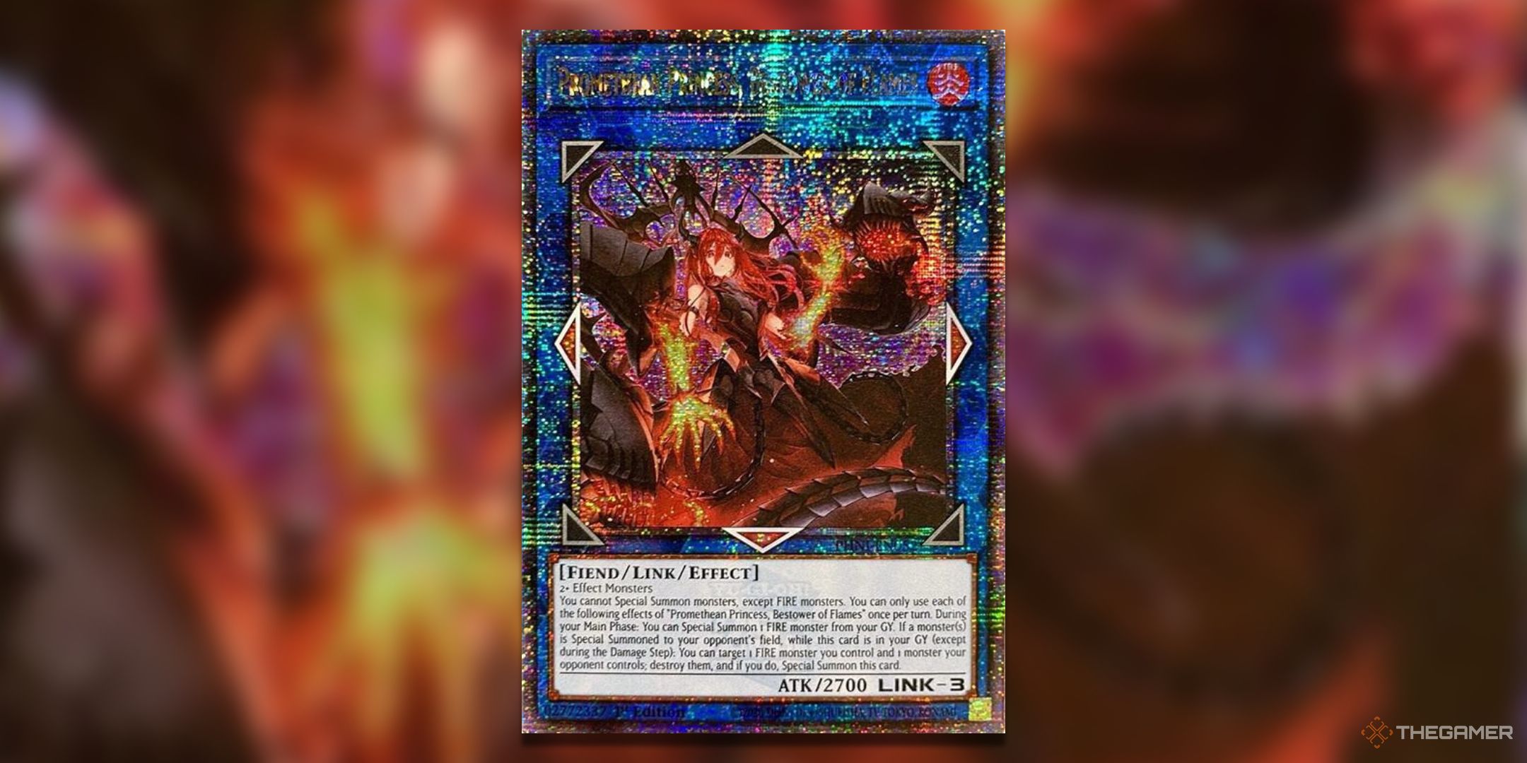 Promethean Princess Bestower of Flames Quarter Century Yu-Gi-Oh! TCG Card Art.