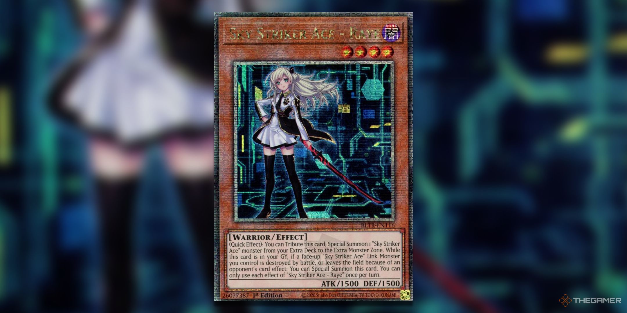 Sky Striker Ace Raye Quarter Century Alternative Yu-Gi-Oh! TCG Card Art.