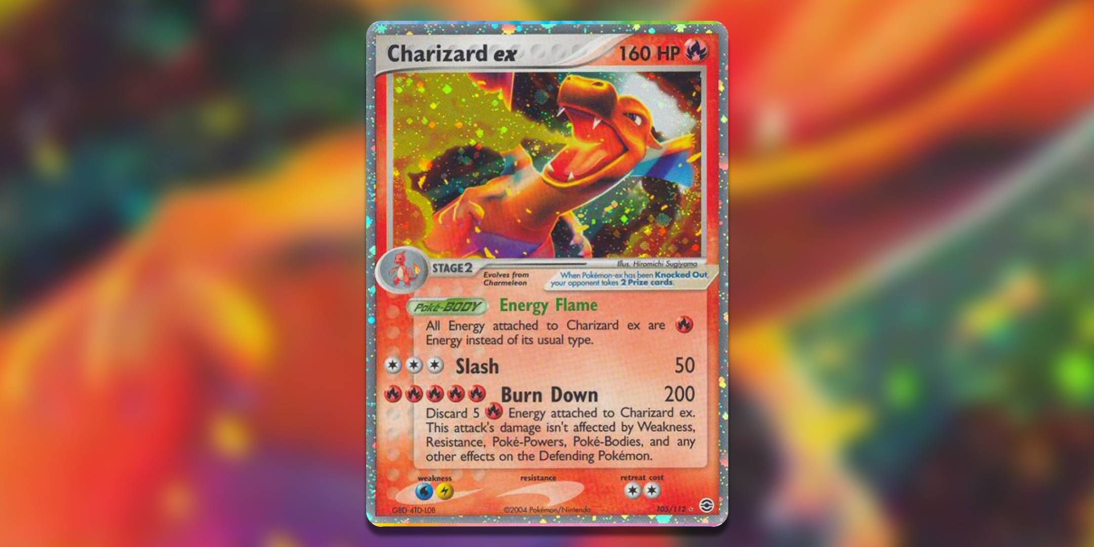 The Pokemon TCG card Charizard ex by Hiromichi Sugiyama.