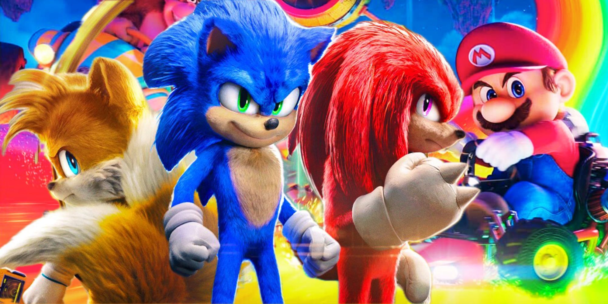 Sonic, Knuckles, Tails, Mario