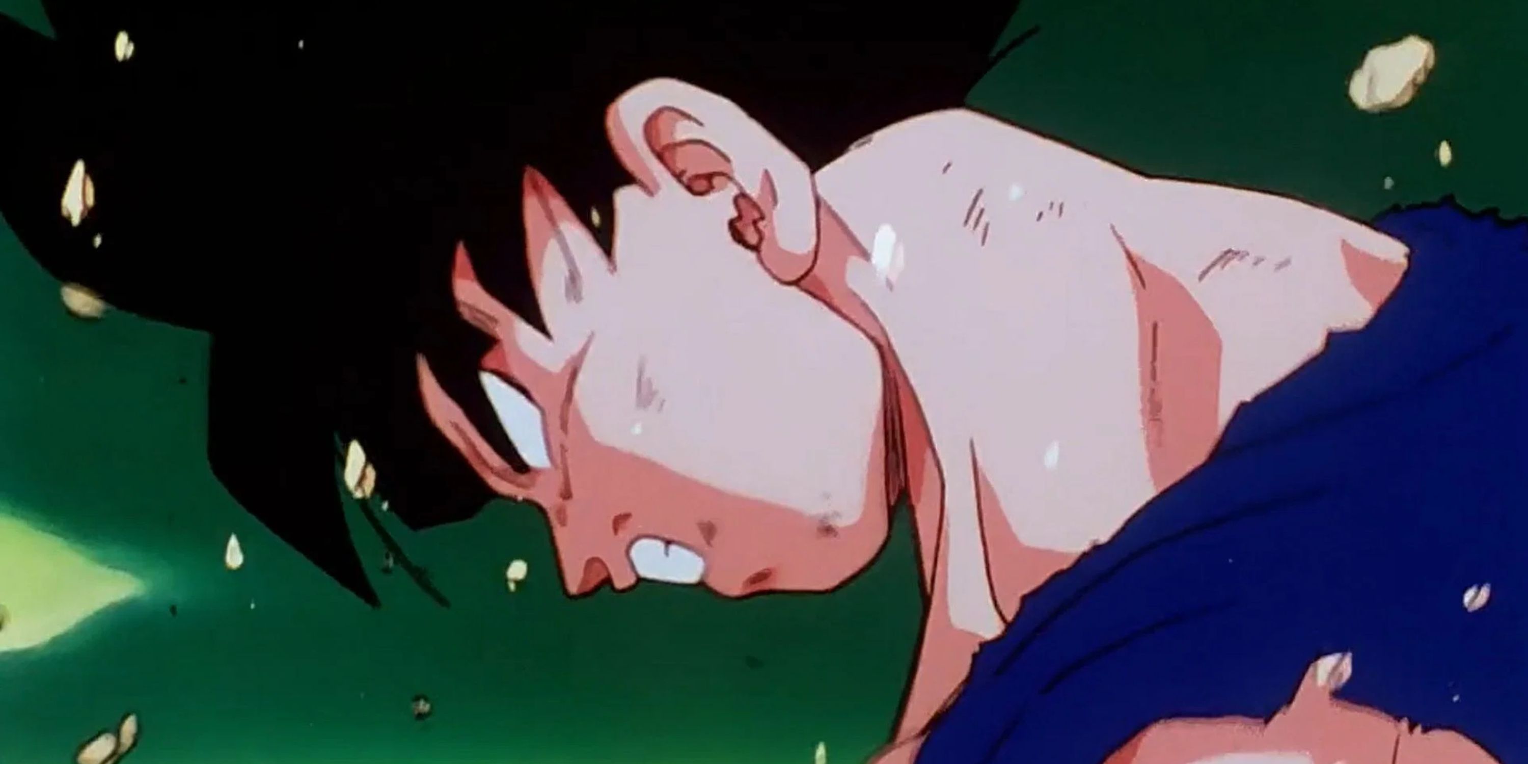 Goku turning into a Super Saiyan for the first time in Dragon Ball Z