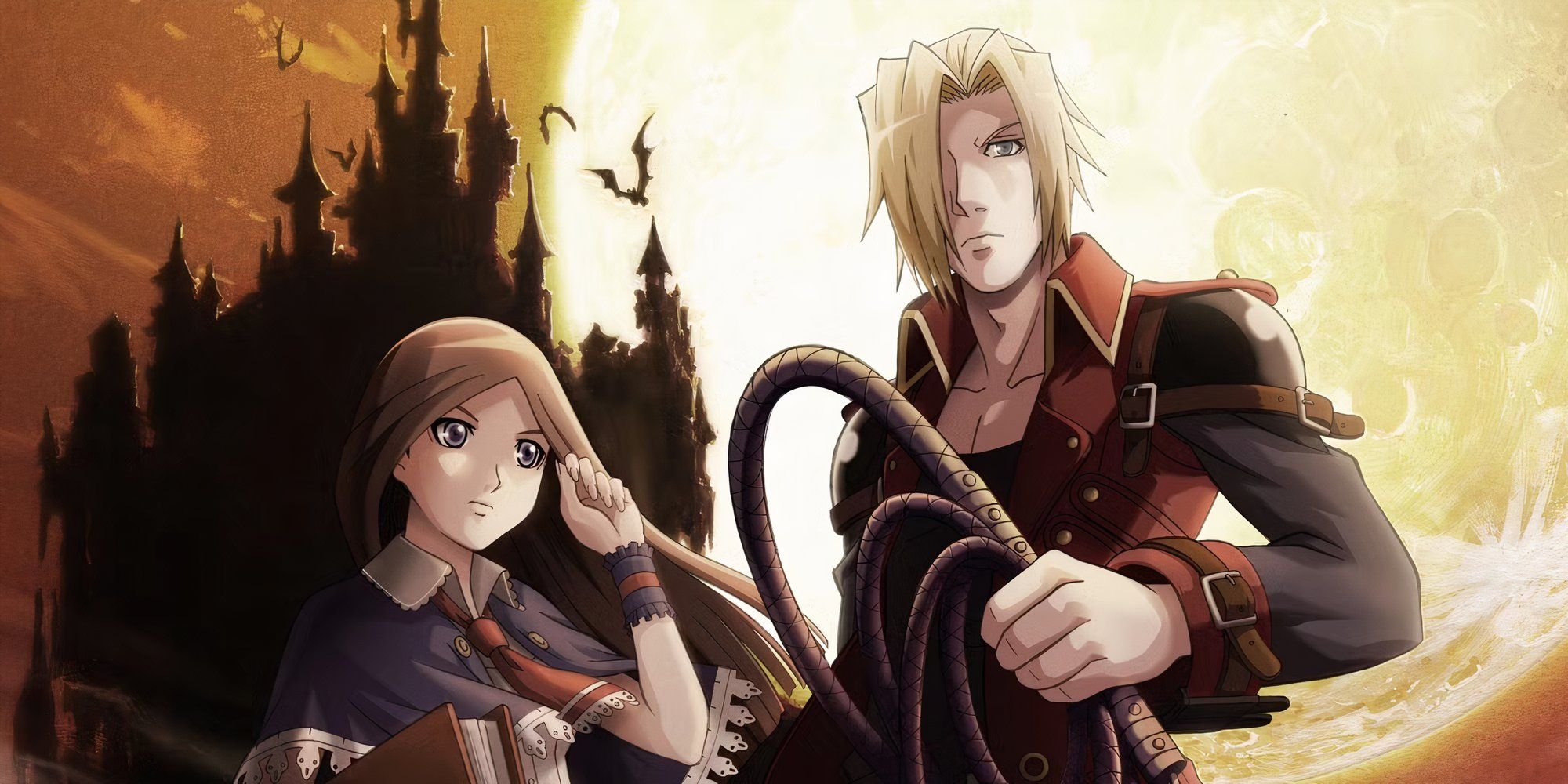 Promo art featuring Charlotte and Jonathan in Castlevania Portrait Of Ruin