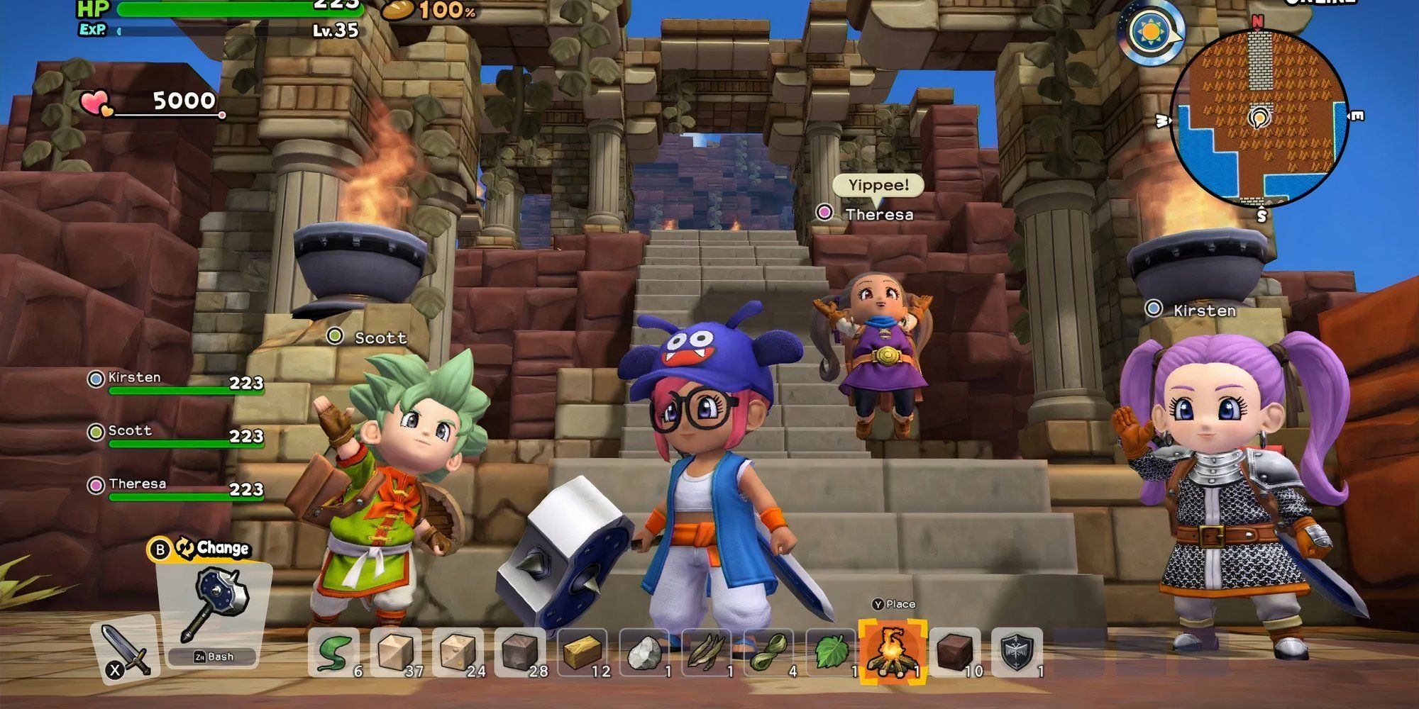 Playing with others online in Dragon Quest Builders 2