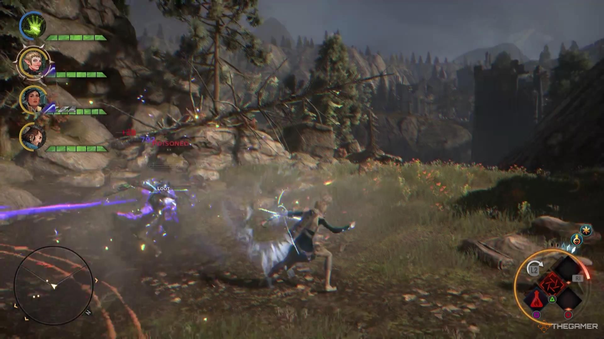 Sera fires a special bow attack at enemies in Dragon Age: Inquisition.