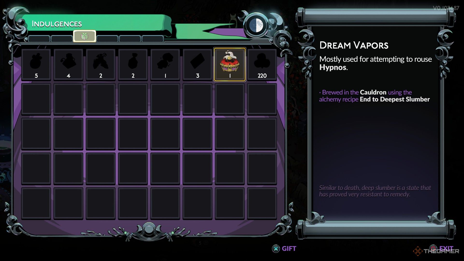 Dream Vapors in the gifting menu. They're described as "Mostly used for attmpting to rouse Hypnos."