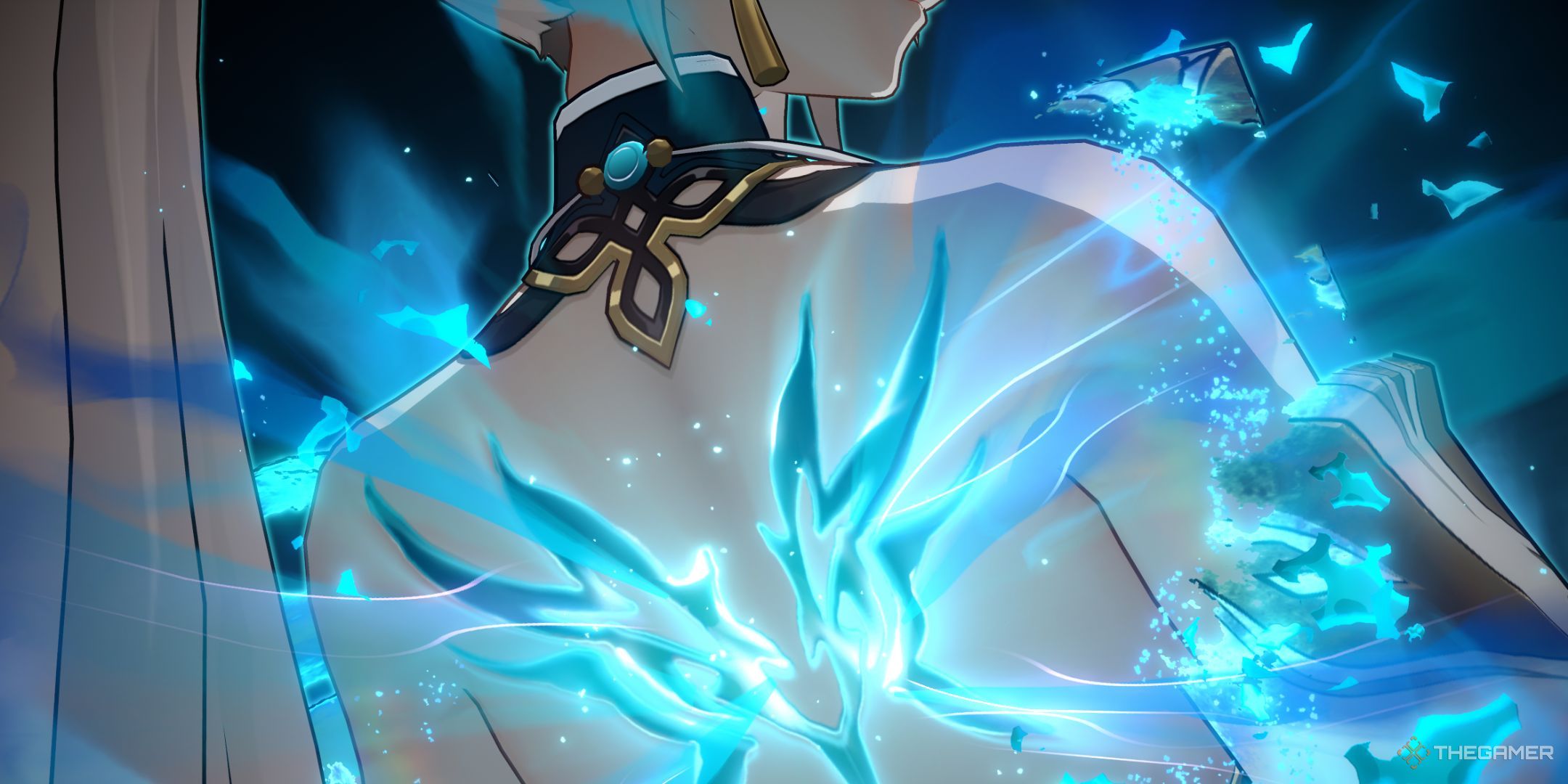 Honkai Star Rail Feixiao revealing the mark on her back in her ultimate.